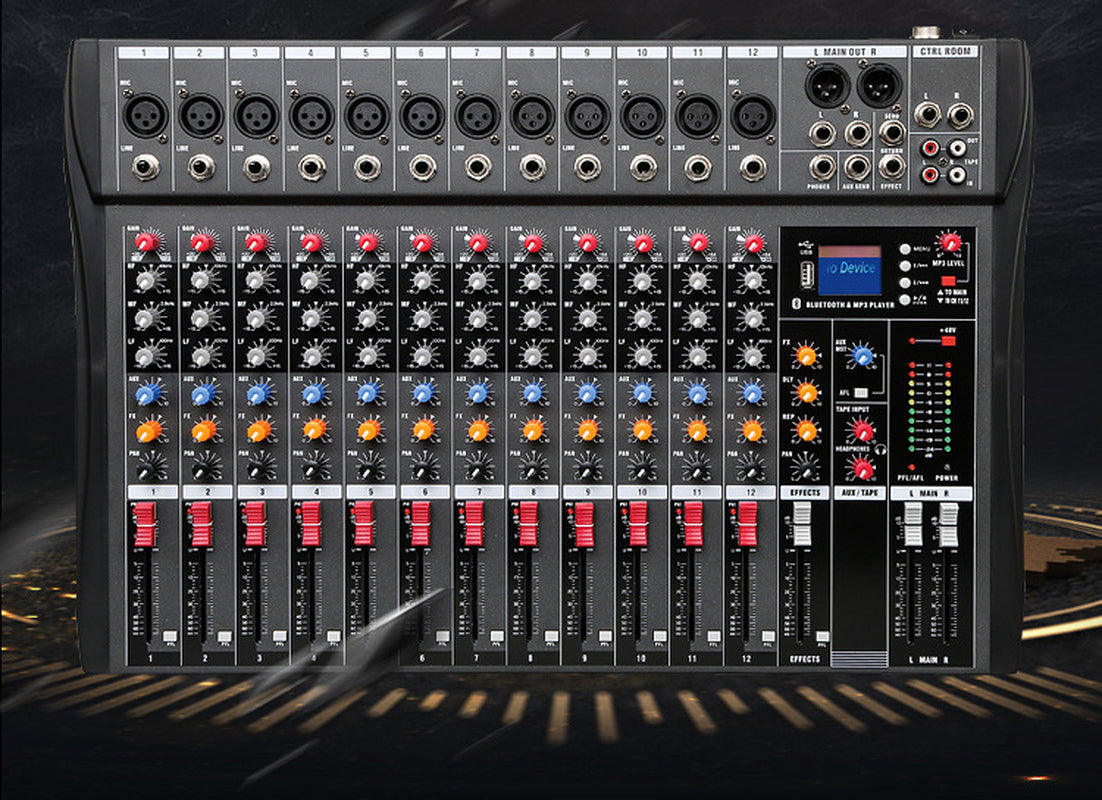 CT8 Professional 8-Way Mixer USB with Bluetooth Monitor DJ Console Audio Mixer