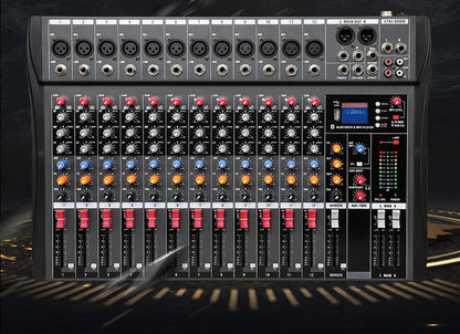 CT8 Professional 8-Way Mixer USB with Bluetooth Monitor DJ Console Audio Mixer